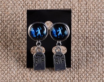 Haunted Mansion inspired image earrings with tombstone RIP charms