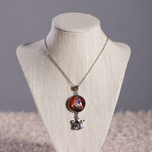 Coraline inspired Mouse Circus Bobinsky, Coraline/Wybie, Bobinsky image pendant necklace with circus tent charm image 5