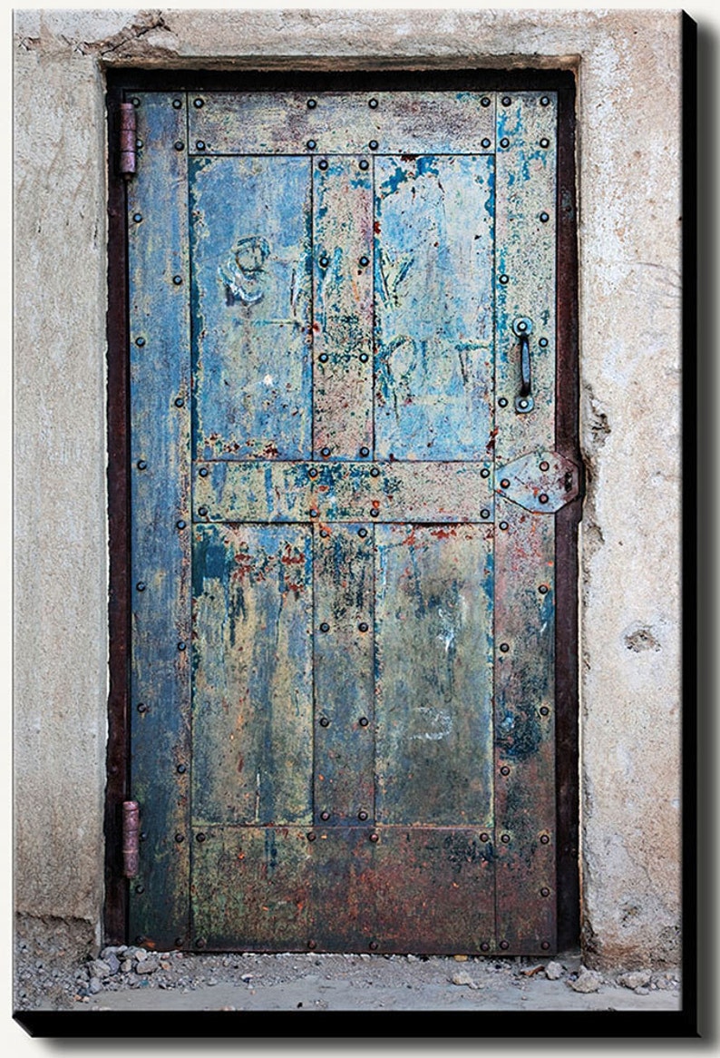 Metal Blue Jail Door in an Abadoned Ghost Town in Nevada. Art Wall ...