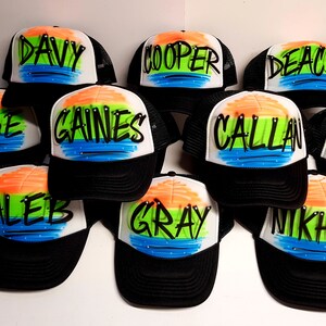 Airbrushed Any Name, Colors, Hat Trucker Snapback Personalized