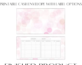 Pink Spotted Cash Envelope w/ Label Options (Printable)