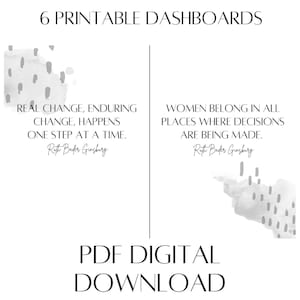 6 RBG Quote Dashboards (Printable) | A5 Size