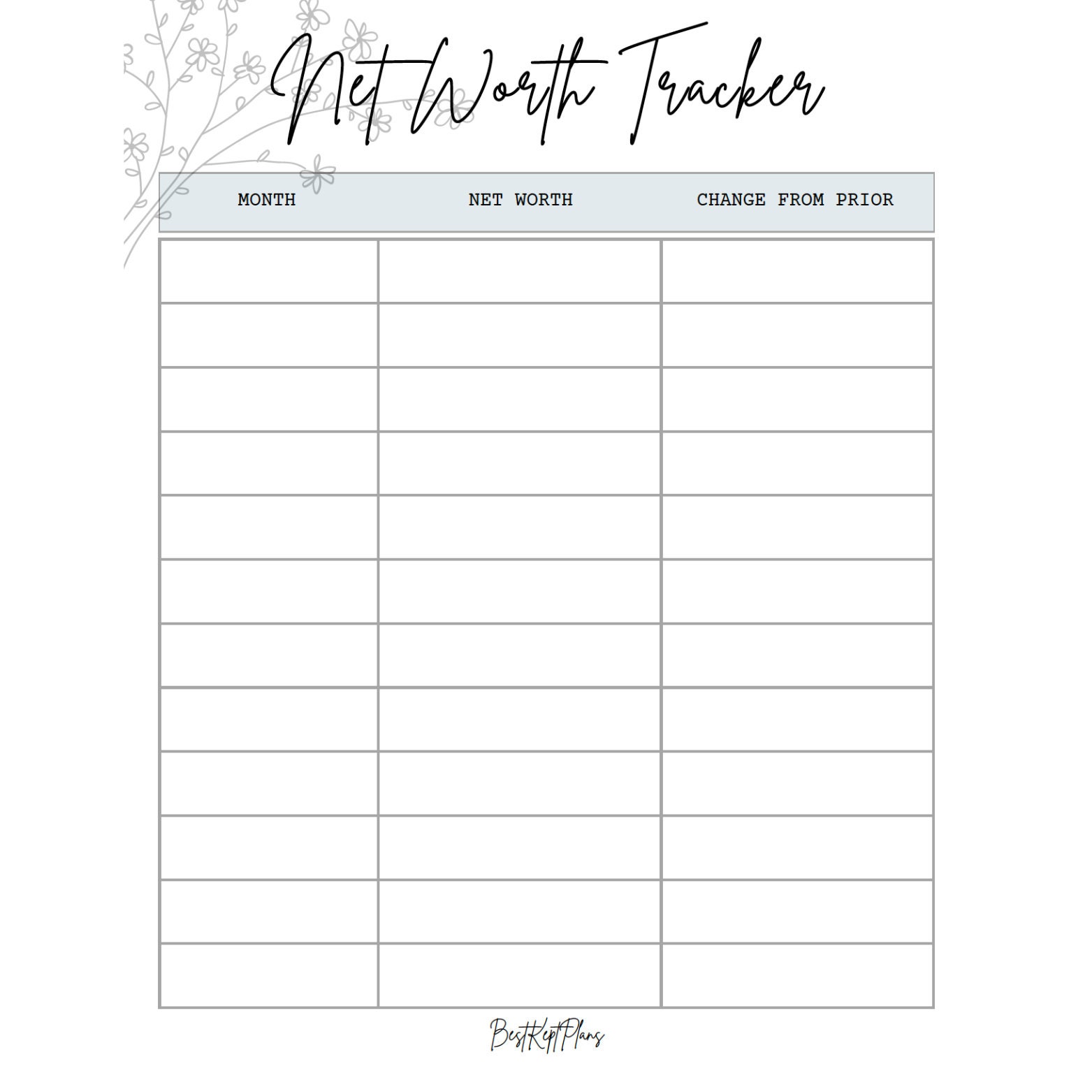 Net Worth Tracker printable - Etsy