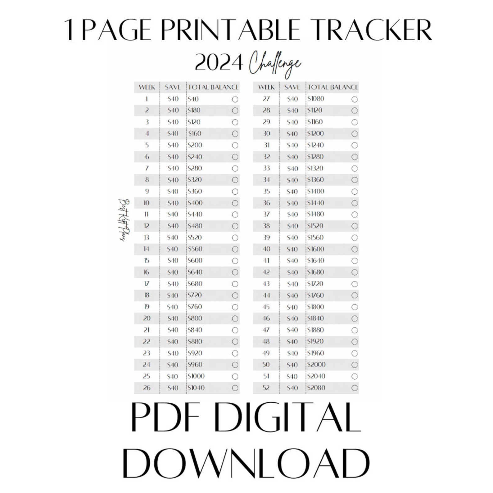 2024 Challenge Tracker (printable) - Etsy