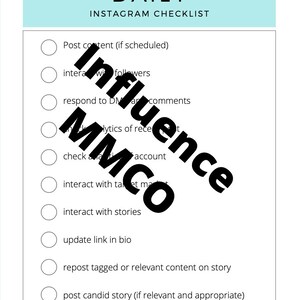 Daily Instagram Checklist
