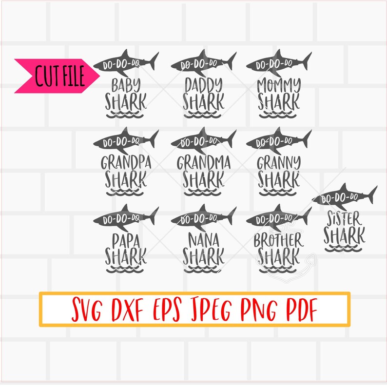 Free Free 341 Daddy Shark Svg Black And White SVG PNG EPS DXF File