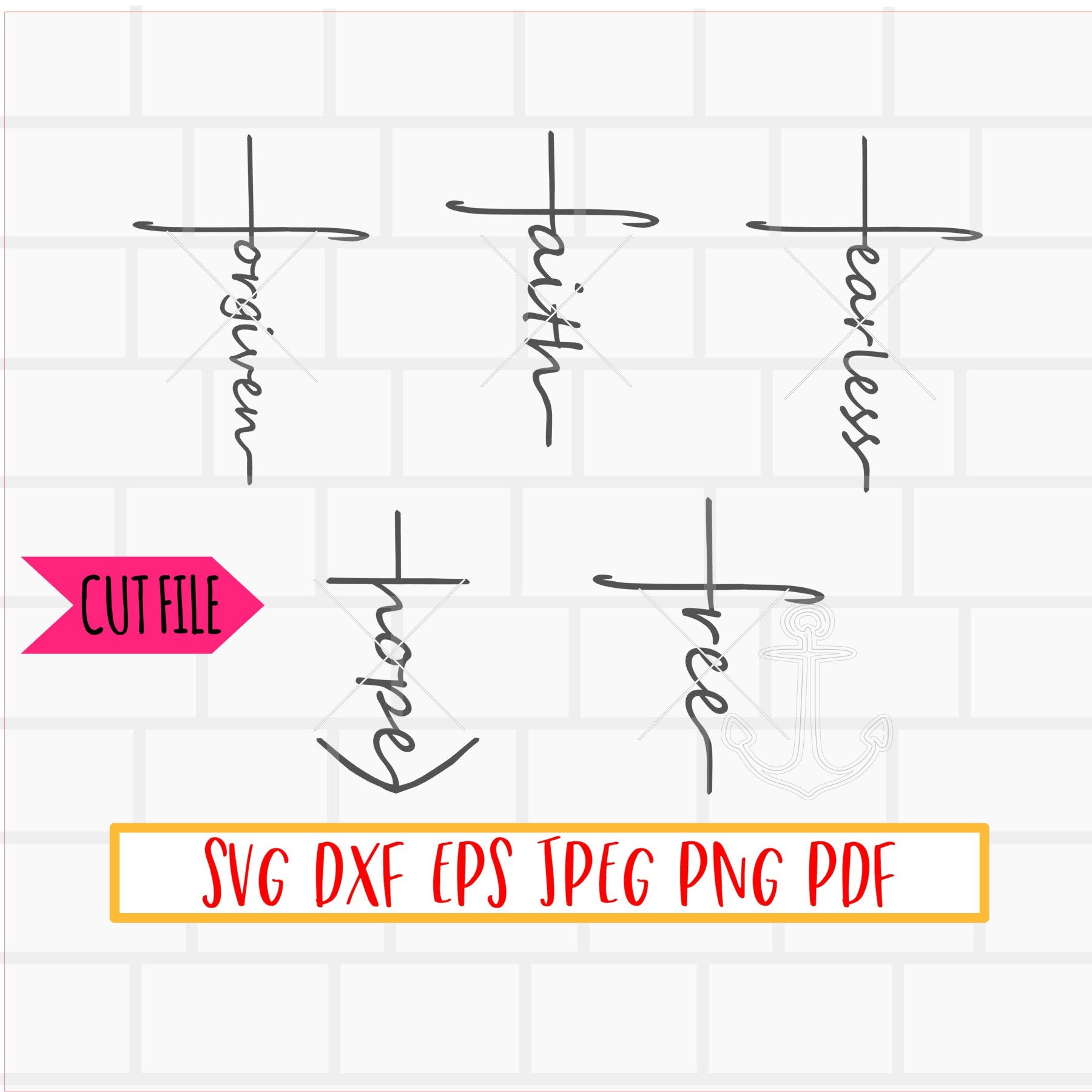 Faith Svg Forgiven Svg Fearless Svg Hope Svg Free Svg Svg Etsy