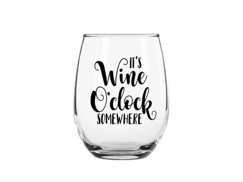 Wine Glass Decal It S O Clock Somewhere Sticker Decals Alcohol Drinking Funny