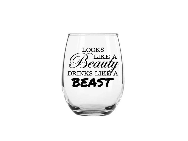 Wine Glass Decal Looks Like A Beauty Drinks Beast Decals Alcohol Drinking And The