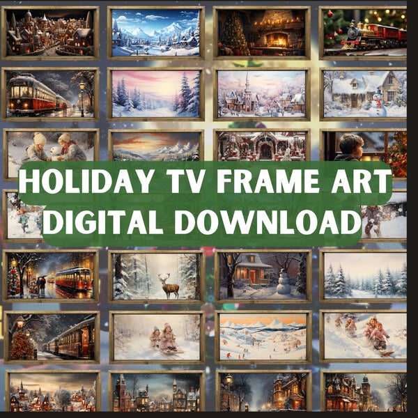 Samsung Frame TV Art Christmas & Winter Bundle 50+ Artworks Large Collection Instant Download TV Frame Art christmas frame tv
