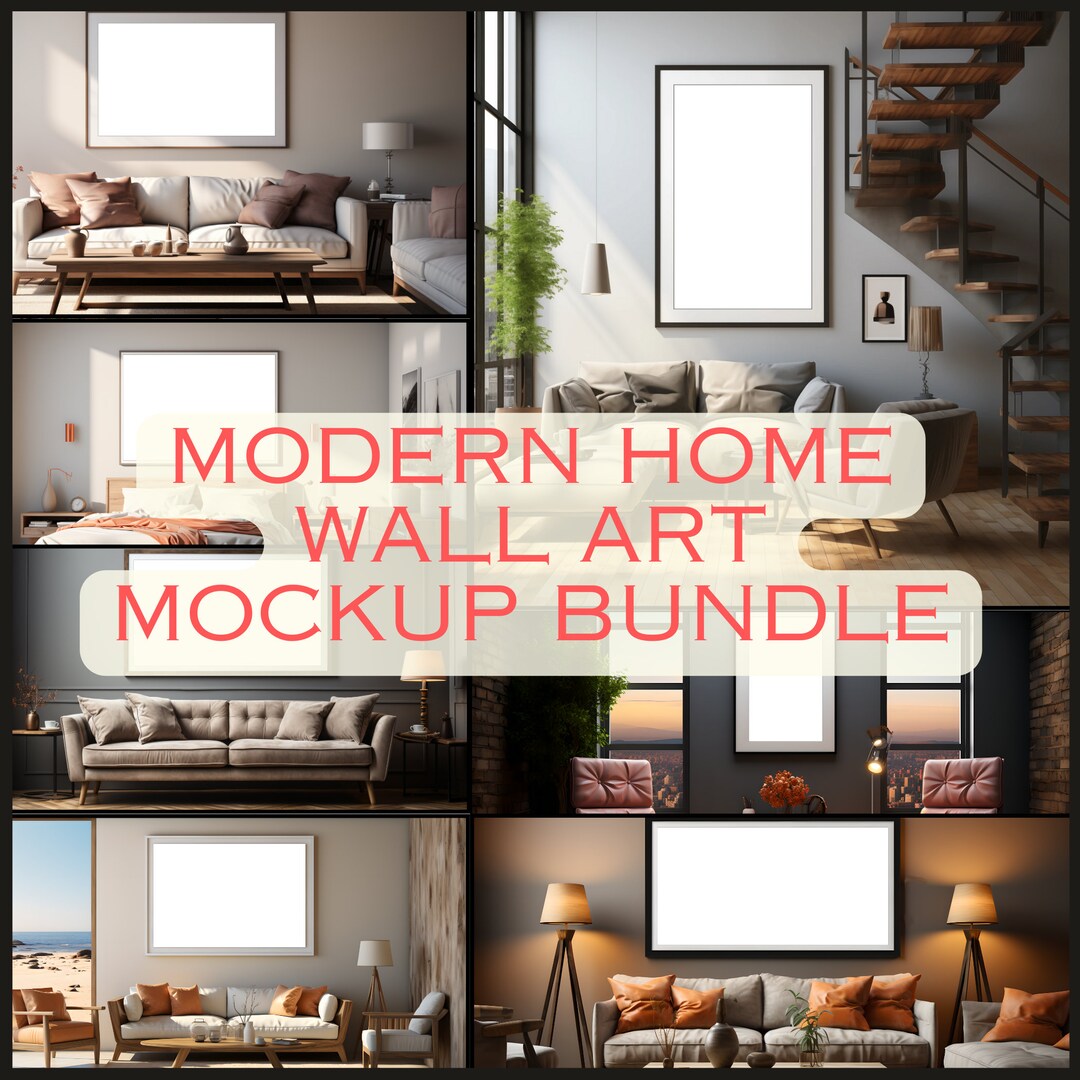 Modern Home Wall Art Mockup Bundle 10 Artworks Etsy