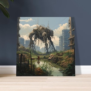 Dystopian Landscape Art, War's End, Dystopian Art, Wall Art, Modern Art, Cyberpunk Art, Wall Art