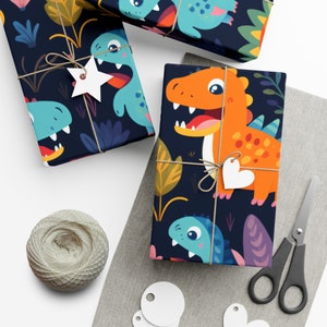Dinosaur Gift Wrap Paper Boys Birthday Gift Girls Birthday Gift Wrap Wrapping Paper Design Cute Wrapping Paper Quality Wrapping Paper