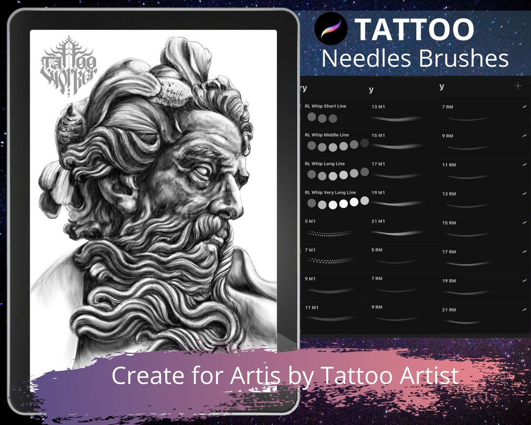 Procreate Tattoo Brushes Procreate Tattoo Brush Tattoo Needles Brush