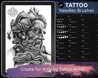 Procreate Tattoo Nadeln Pinsel Set | Whip Shading Brushes (Digitaler Download)