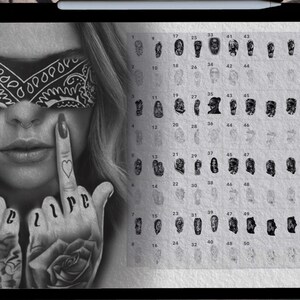 Procreate Chicano Tattoo Stamps, Stencil Brushes (digital Download) - Etsy