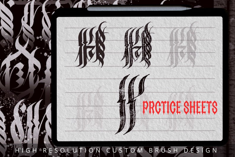 Calligraphy Tattoo, Calligraphy Grids, Brushes for Procreate