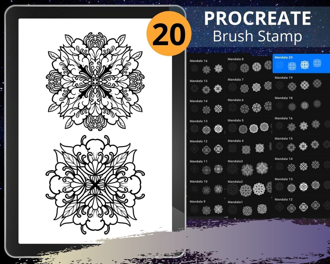 Mandala Procreate Brush Stamps | Flower Brushset (digital Download) - Etsy