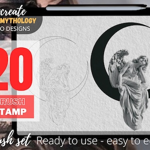 Griechische Mythologie Tattoo Procreate Pinsel | Roman Stencil Designs (Digitaler Download)