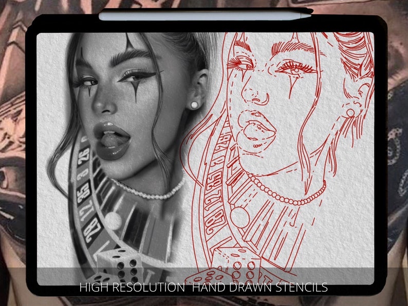 Procreate Chicano Tattoo Stamps, Stencil Brushes (digital Download) - Etsy