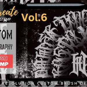 Gothic Calligraphy Brush Set, Procreate Tattoo Stencils (Digital Download)