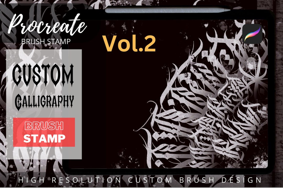 Gothic Calligraphy Brush Set, Tattoo Stencils for Procreate (digital ...