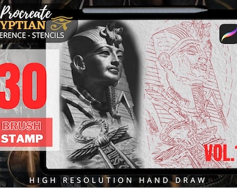 Tampons de tatouage égyptiens, sphinx, pyramide (pinceaux procréer)