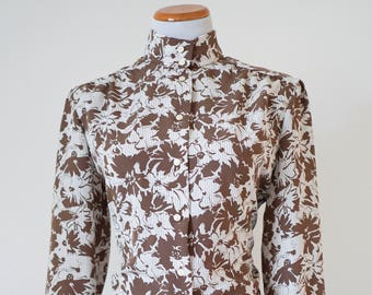 Vintage Blouse / 80s Vintage Clothing / 80s Blouse / 80s Floral Blouse With Shoulder Pads / Women's Vintage Clothing / 80s Blouse