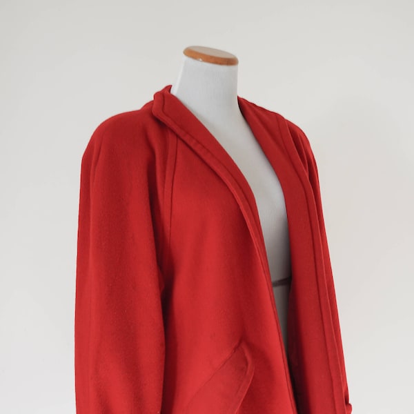 Vintage Coat / Vintage Clothing / 80s Dorothy Schoelen Coat / Vintage Red Wool Coat / Women's Vintage Coat / Long Coat / Women's Wool Coat