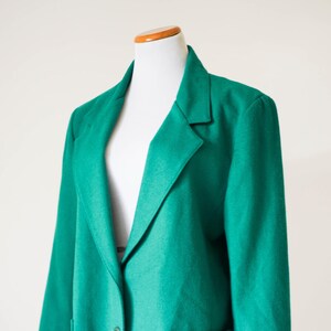 Vintage Coat / Vintage Clothing/ 80s Green Double Button Coat / Green Women's Coat / Women's Vintage Coat / Vintage Green Blazer Coat image 2