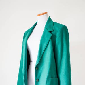 Vintage Coat / Vintage Clothing/ 80s Green Double Button Coat / Green Women's Coat / Women's Vintage Coat / Vintage Green Blazer Coat image 1