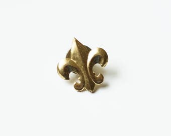 Vintage Gold Fleur De Lis Pin / Vintage Gold Brooch / 80s Gold Fleur De Lis Brooch / Vintage Fleur De Lis / Vintage Clothing and Accessories