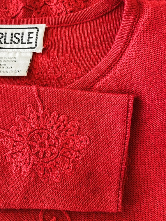 Vintage 1990's Carlisle Silk Wool Blend Embroider… - image 5