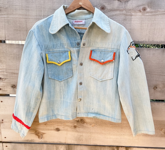 Moods by Jcpenneyvintage Embroidered Jacket / 70s Denim Jacket 