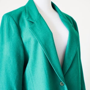 Vintage Coat / Vintage Clothing/ 80s Green Double Button Coat / Green Women's Coat / Women's Vintage Coat / Vintage Green Blazer Coat image 4