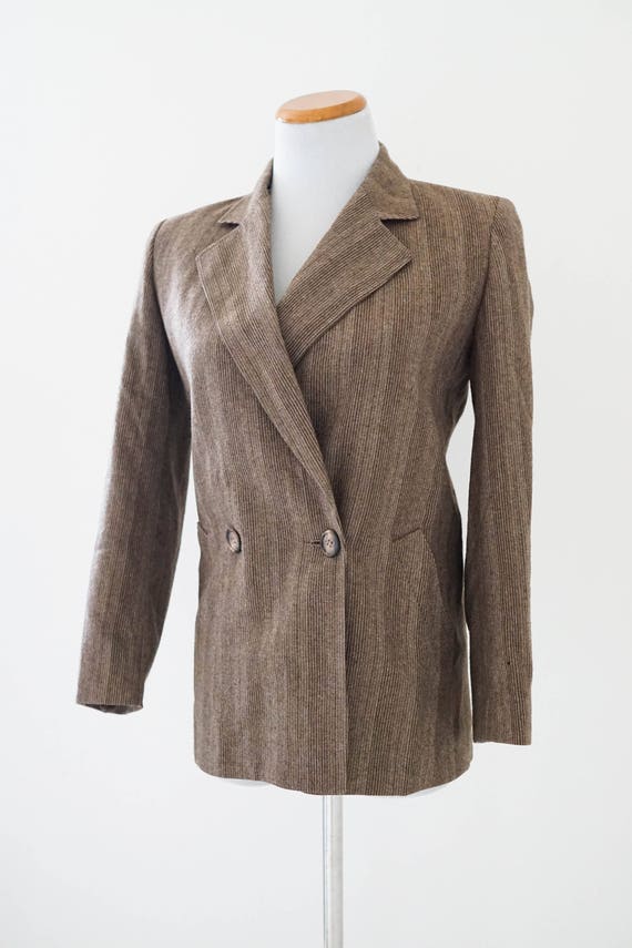 Vintage Tweed Blazer / Vintage 1980s Brown Blazer… - image 5