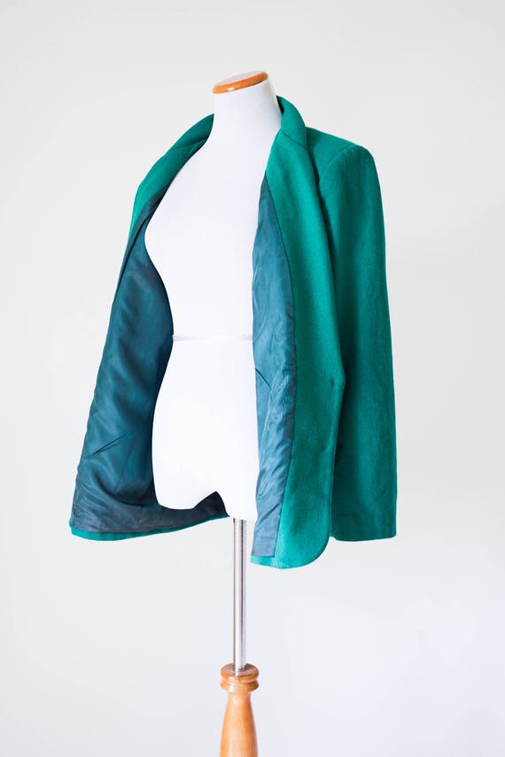 Vintage Coat / Vintage Clothing/ 80s Green Double… - image 6