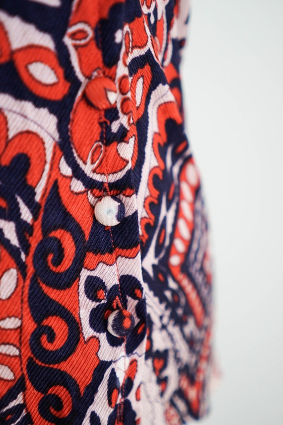 Vintage Pink and Red Blouse / Vintage 70s Floral … - image 8