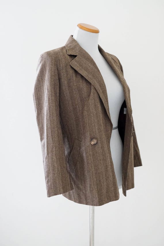 Vintage Tweed Blazer / Vintage 1980s Brown Blazer… - image 2