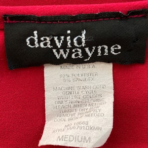 Vintage David Wayne Keyhole Top / 90s Clothing / Fuchsia Red Stretch Top / Vintage Clothing / Vintage Blouse image 4