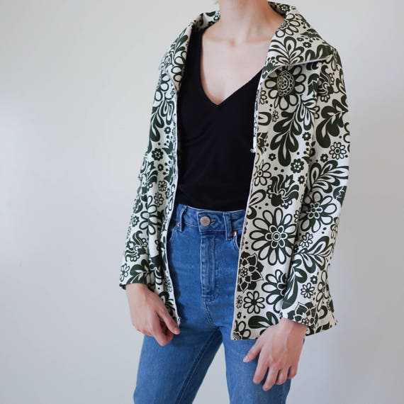 60s Clothing / Vintage Jacket / Vintage Floral Jac