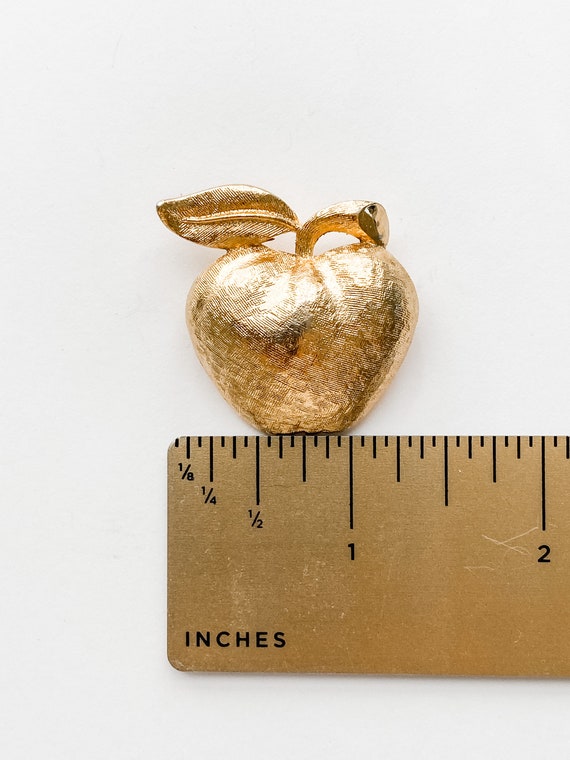 Vintage Coro Apple Brooch Pin Teacher Gift Apple … - image 4