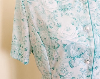 70s Floral Ensemble / Vintage 70s Two-Piece Set / Vintage Skirt and Blouse Set / Vintage 70s Two Piece Dress / Women's Small Vintage Dress