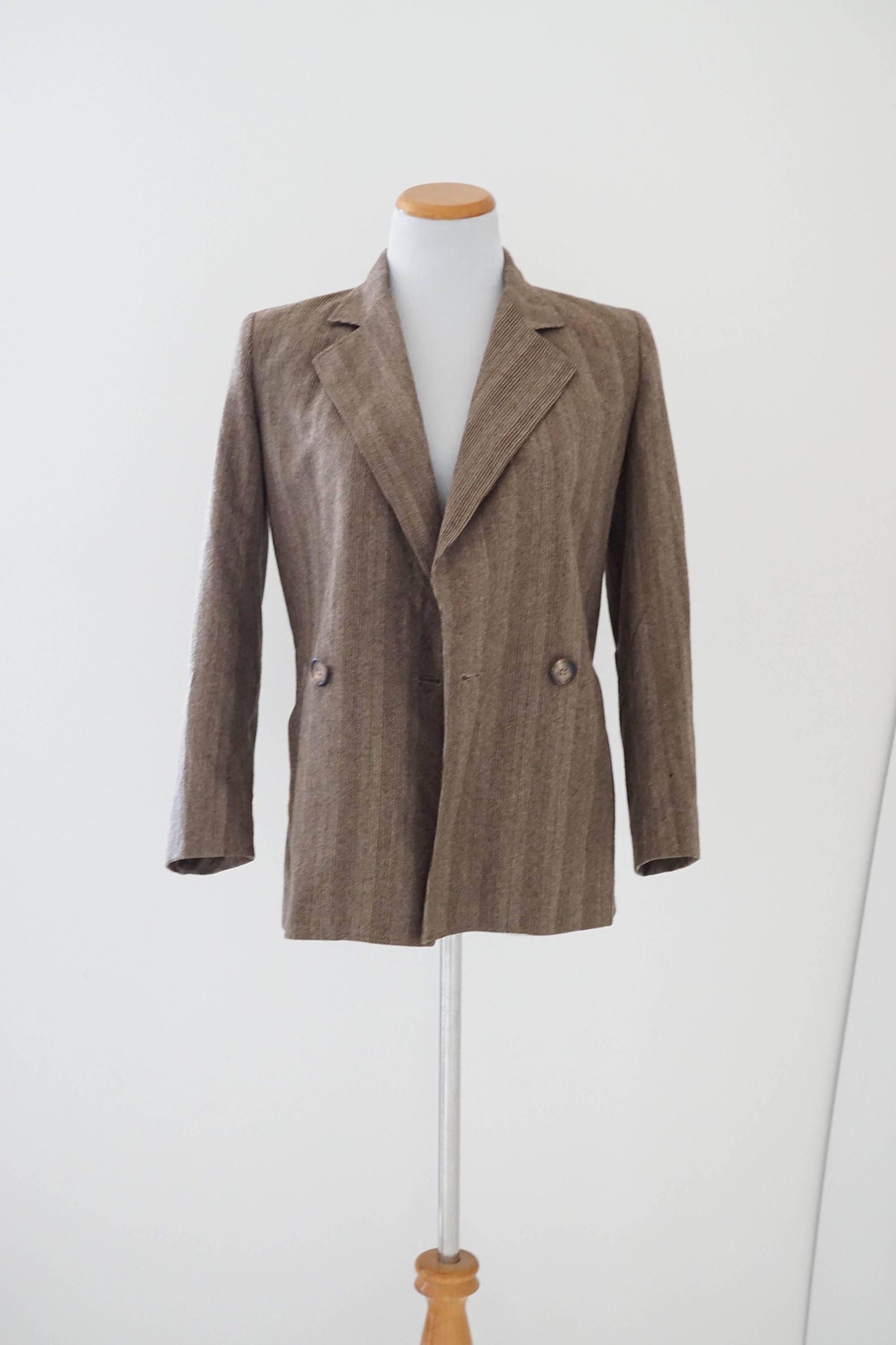 Vintage Tweed Blazer / Vintage 1980s Brown Blazer / Women's Small ...