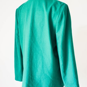Vintage Coat / Vintage Clothing/ 80s Green Double Button Coat / Green Women's Coat / Women's Vintage Coat / Vintage Green Blazer Coat image 5