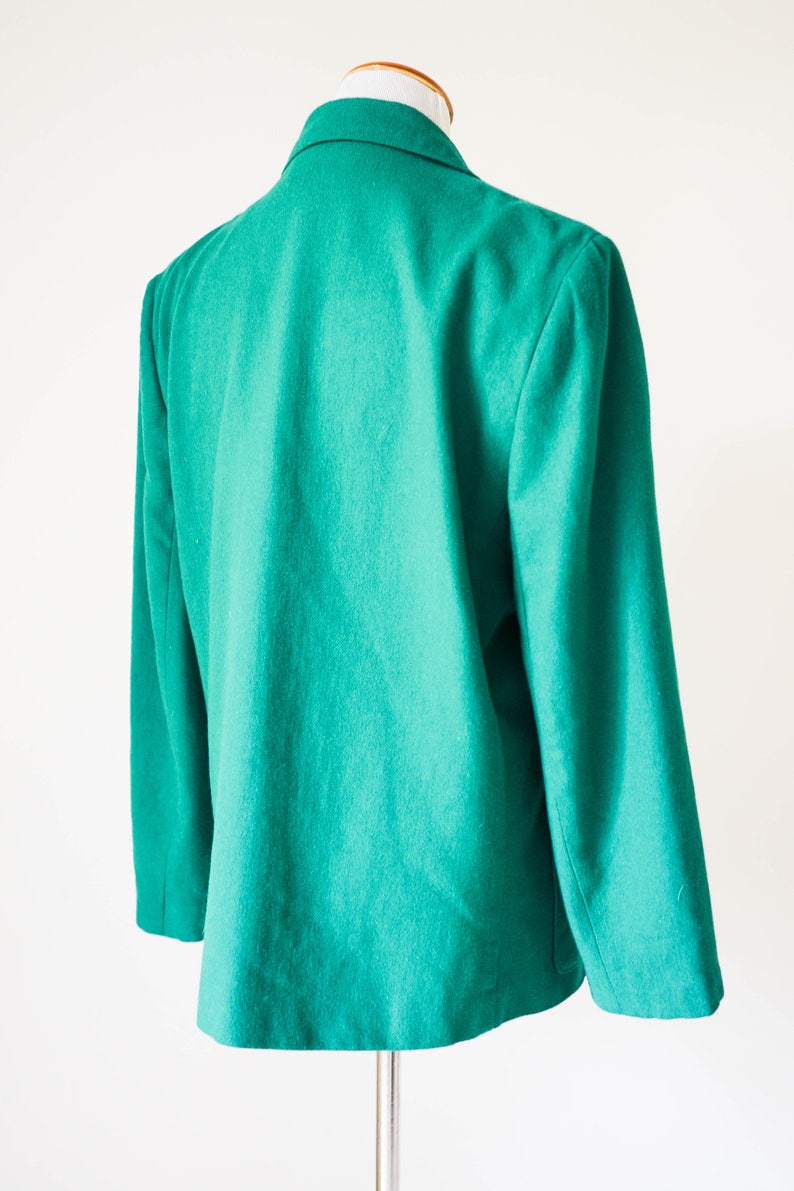 Vintage Coat / Vintage Clothing/ 80s Green Double Button Coat / Green Women's Coat / Women's Vintage Coat / Vintage Green Blazer Coat image 5