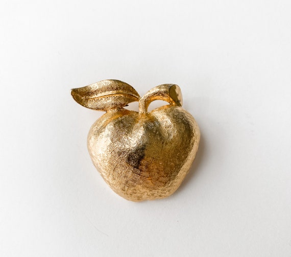 Vintage Coro Apple Brooch Pin Teacher Gift Apple … - image 1