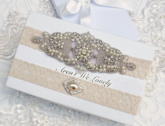 Bridal Garter Set Ivory Garter Bridal Garter Set Garter Etsy