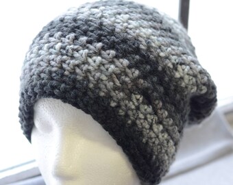 Slouchy Crochet Beanie With PomPom Option