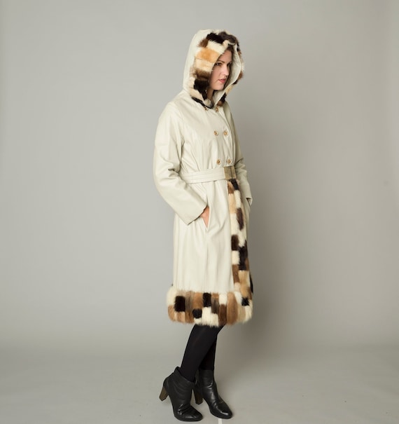 Vintage Patchwork Mink Leather Princess Coat Lilli
